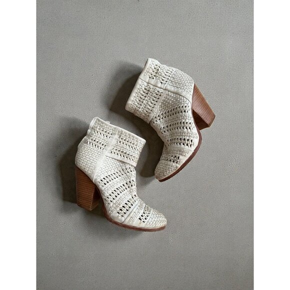 RAG & BONE Off White Woven Leather Ankle Boots Size 39.5 / 9.5 - Picture 4 of 12